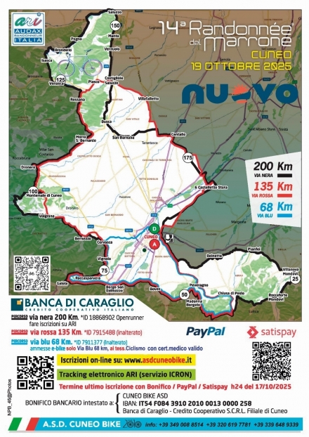XIV^ Randonnèe del Marrone - Locandina - Retro - A.S.D. CUNEO BIKE