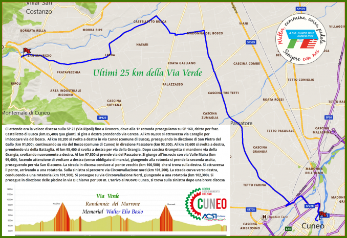 VIA VERDE 102 Km .. ultimi 25 km..dalla rotonda dronero - A.S.D. CUNEO BIKE
